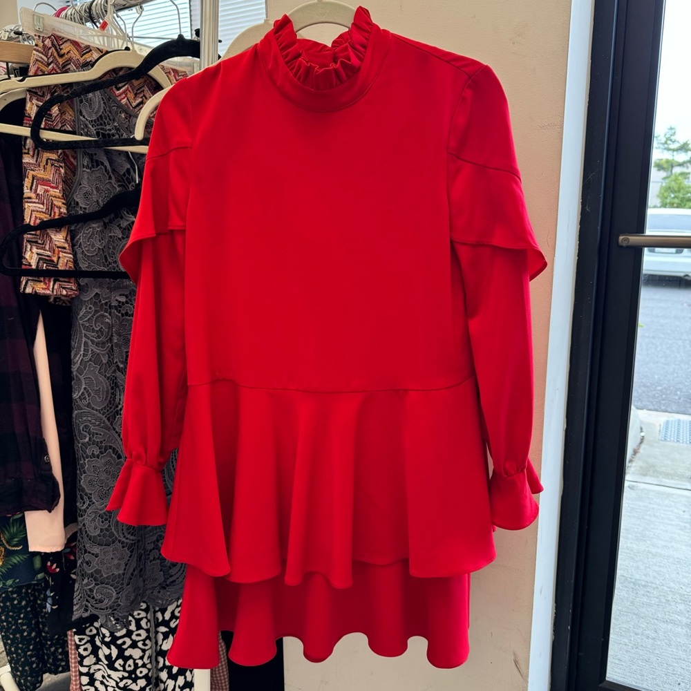 JOVONNA London Red ruffle dress